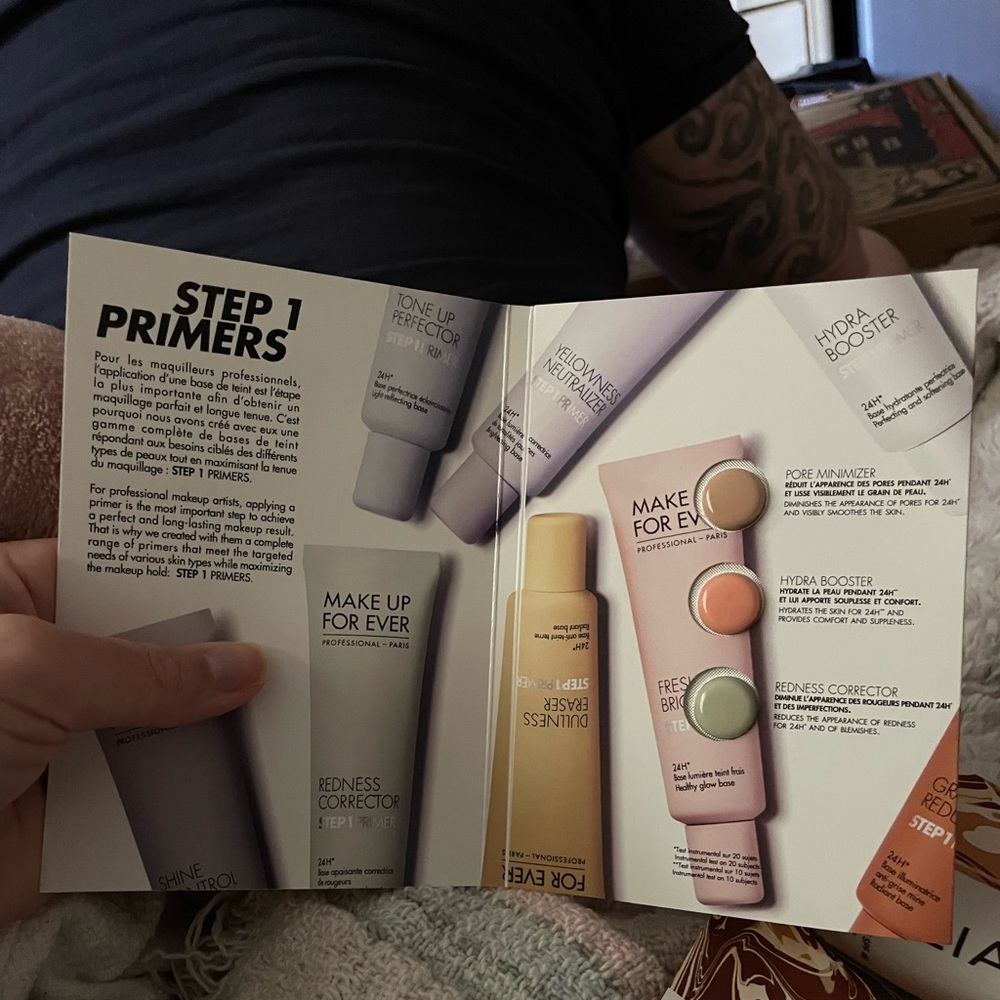 MAKE UP FOREVER STEP ONE PRIMERS AS SHOWN IN PICS. Sample card from Sephora